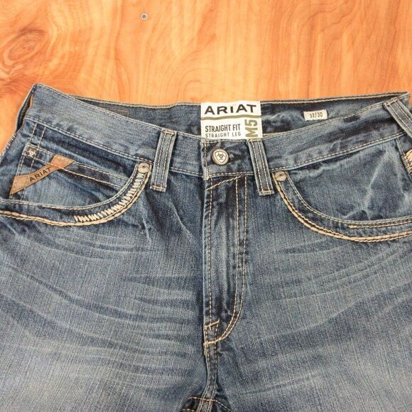 ARIAT M5 Gambler Stackable Straight Fit Straight Leg Denim Jeans Mens Sz 32x30 - Picture 4 of 16